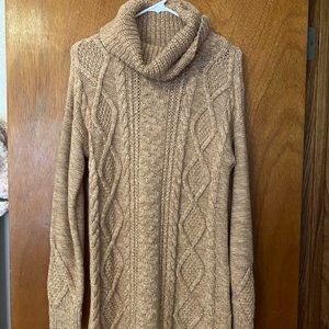 Lands End Women's Cable Knit Tunic Length Sweater